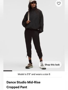 Lululemon Dance Studio Mid-Rise Cropped Pant - Black size 2